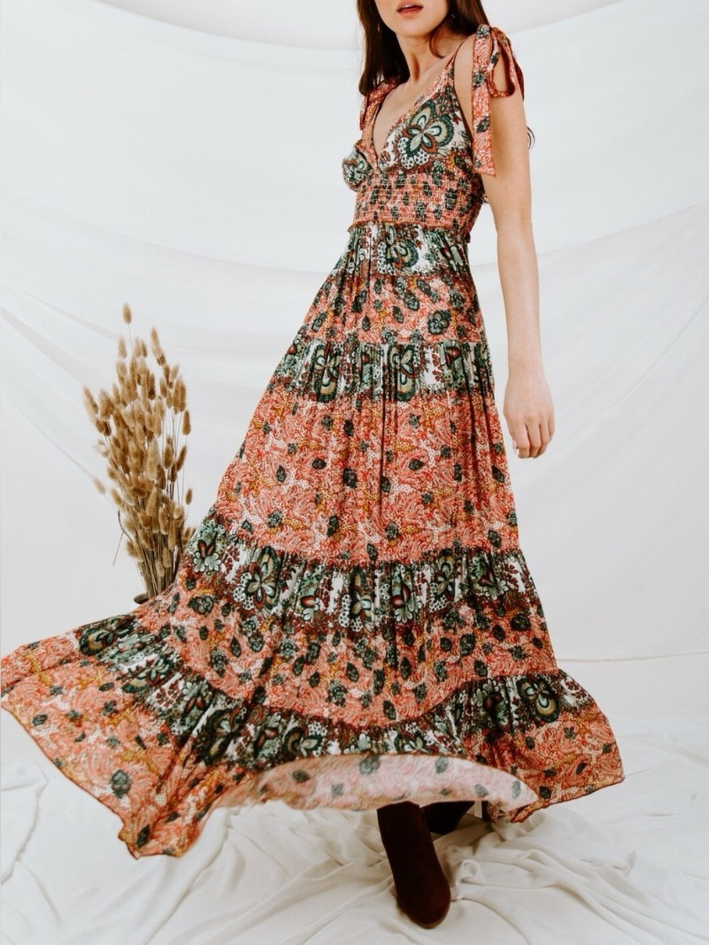 Free People Let's Smock About It Maxi Dress